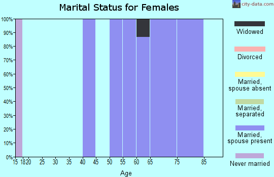 Zip code 76882 marital status for females