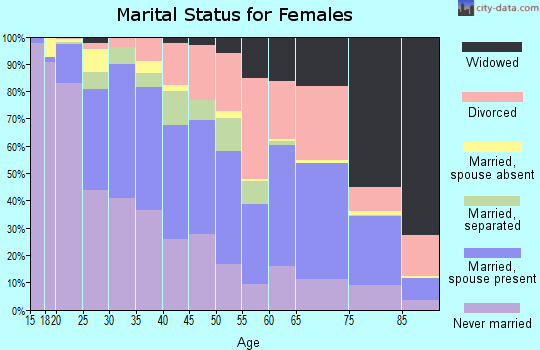 Zip code 77035 marital status for females