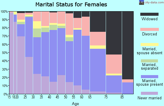 Zip code 77040 marital status for females