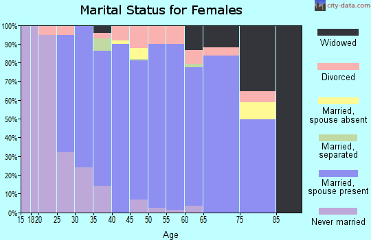 Zip code 77059 marital status for females