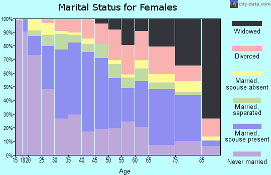 Zip code 77074 marital status for females