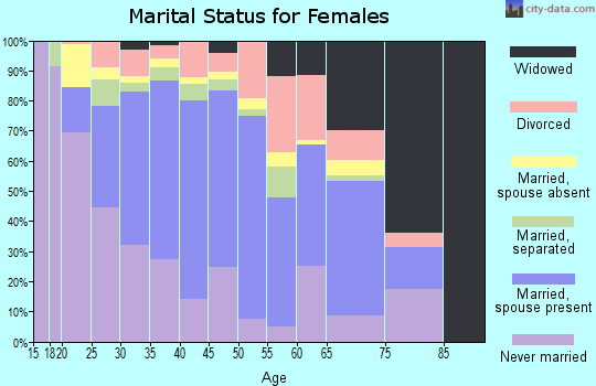 Zip code 77075 marital status for females