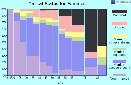 Zip code 77083 marital status for females