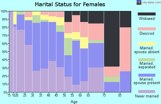 Zip code 77085 marital status for females