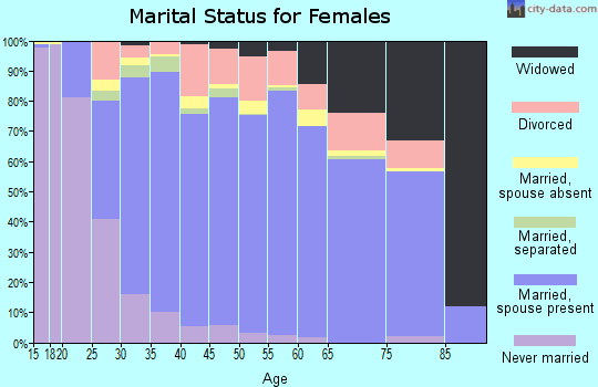 Zip code 77379 marital status for females