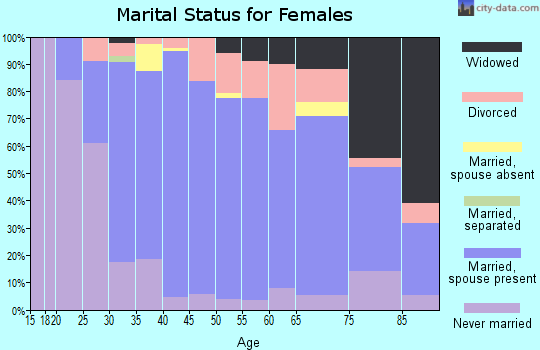 Zip code 77401 marital status for females