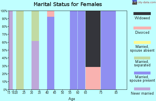 Zip code 77464 marital status for females