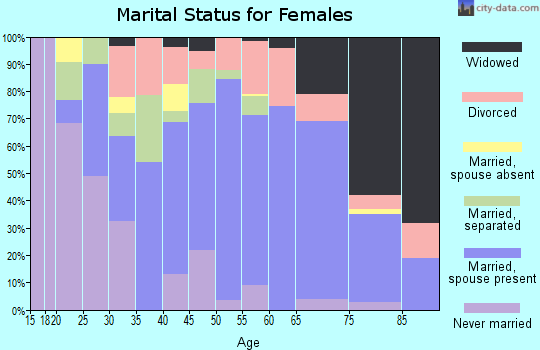 Zip code 77563 marital status for females