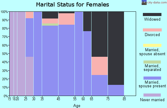 Zip code 77582 marital status for females