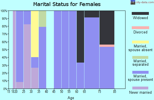 Zip code 77624 marital status for females