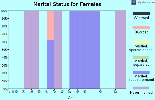 Zip code 77867 marital status for females