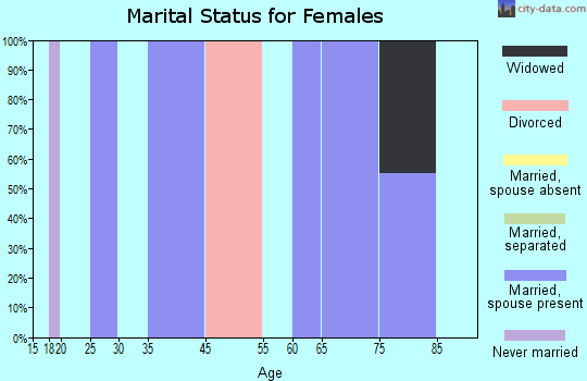 Zip code 77882 marital status for females
