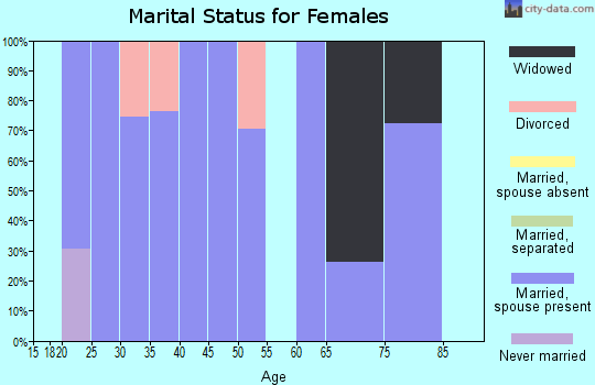 Zip code 77951 marital status for females