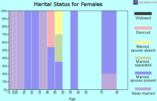 Zip code 77977 marital status for females