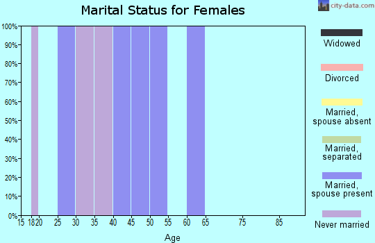 Zip code 77988 marital status for females
