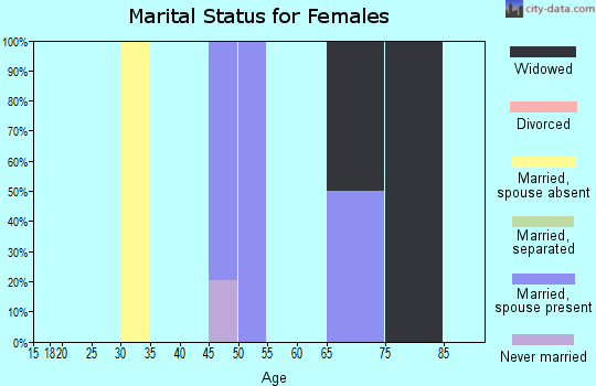 Zip code 78943 marital status for females