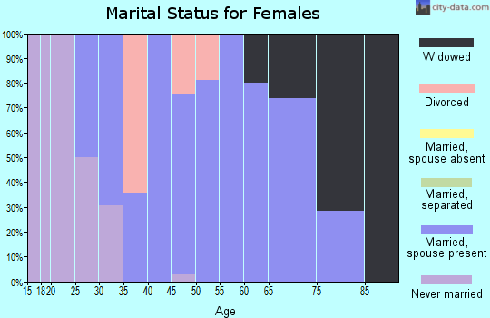 Zip code 79063 marital status for females