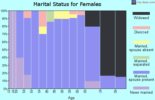 Zip code 79355 marital status for females