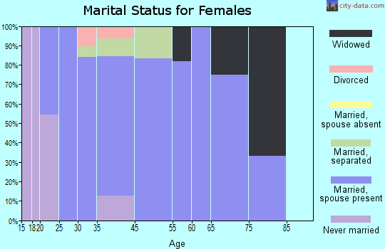 Zip code 79383 marital status for females