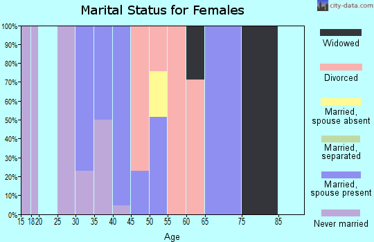 Zip code 80420 marital status for females