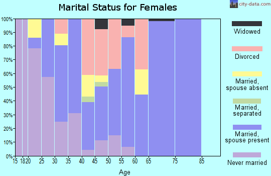 Zip code 80435 marital status for females