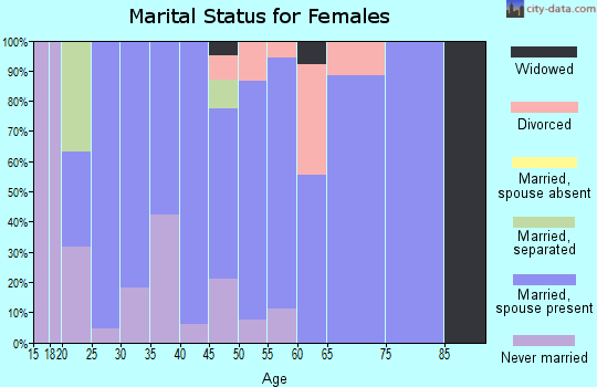 Zip code 80467 marital status for females