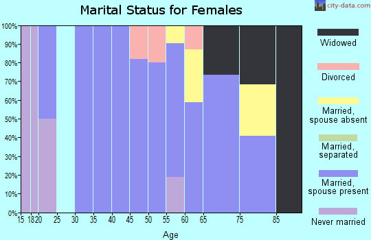 Zip code 80483 marital status for females