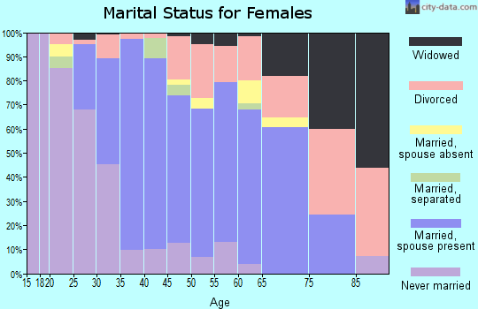 Zip code 80487 marital status for females