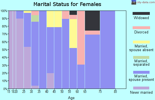 Zip code 80543 marital status for females