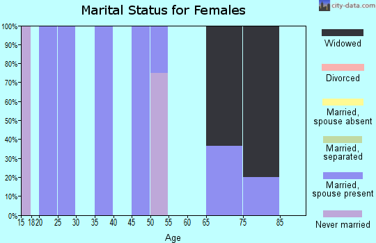 Zip code 80745 marital status for females
