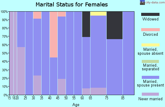 Zip code 80832 marital status for females