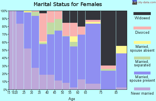Zip code 81008 marital status for females