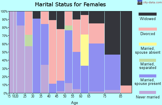Zip code 81063 marital status for females