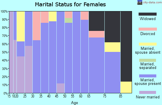 Zip code 81090 marital status for females