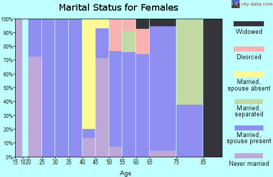 Zip code 81091 marital status for females