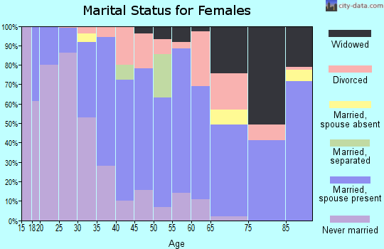 Zip code 83001 marital status for females