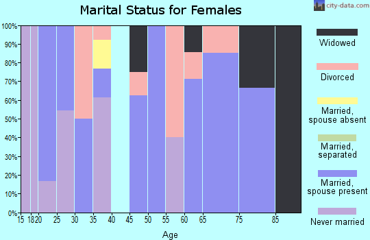 Zip code 83218 marital status for females