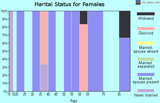Zip code 83223 marital status for females