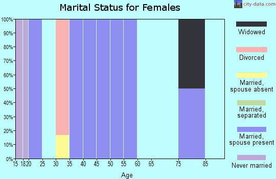 Zip code 83244 marital status for females