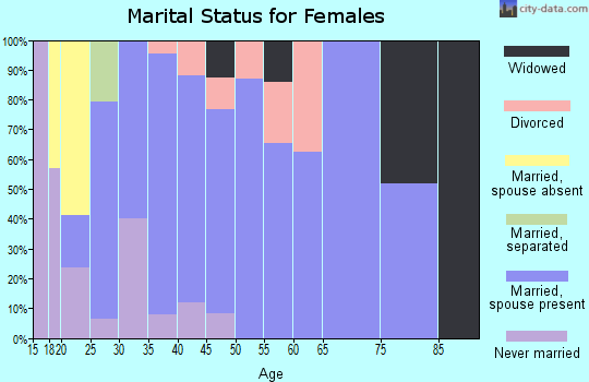 Zip code 83245 marital status for females