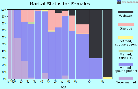 Zip code 83276 marital status for females