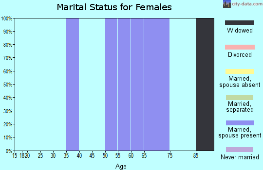Zip code 83277 marital status for females
