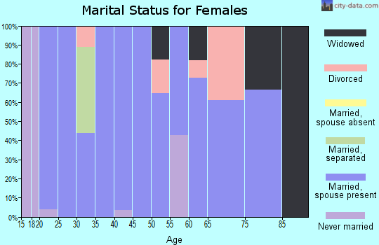Zip code 83320 marital status for females