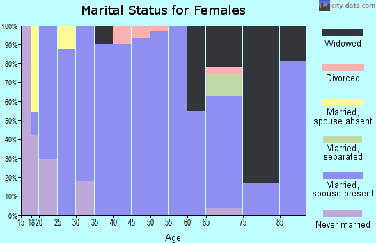 Zip code 83335 marital status for females