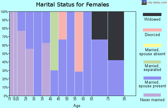 Zip code 83423 marital status for females
