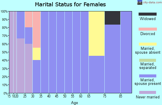 Zip code 83425 marital status for females