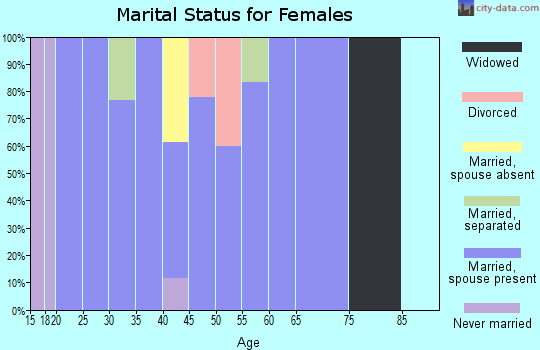 Zip code 83435 marital status for females