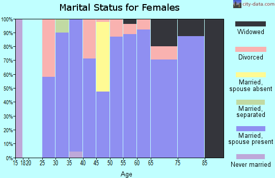 Zip code 83553 marital status for females