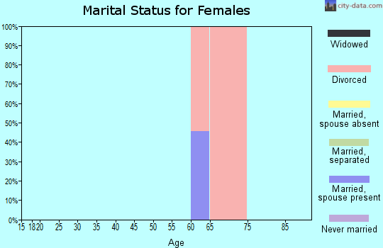 Zip code 83601 marital status for females