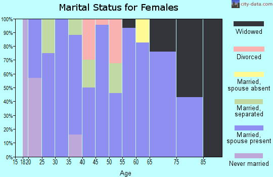 Zip code 83610 marital status for females
